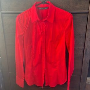 Zara Red button down blouse